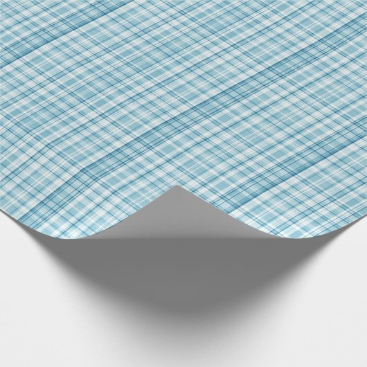 Soft Aqua Blue Plaid Pattern Background Geschenkpapier (Ecke)