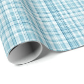 Soft Aqua Blue Plaid Pattern Background Geschenkpapier (Rolleneckpunkt)
