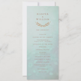 Soft aqua floral Trauung Programm