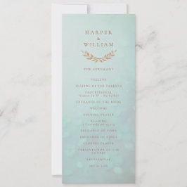 Soft aqua floral Trauung Programm