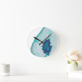 Soft Aqua Marine Blue Ocean Agate #1 #gem #decor Runde Wanduhr (Zuhause)