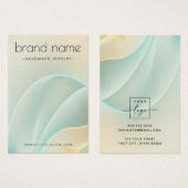 Soft aqua und goldene Wirbel erhalten Grafikkarte (Vorne & Hinten)