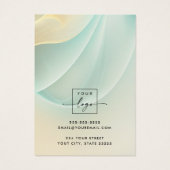 Soft aqua und goldene Wirbel erhalten Grafikkarte (Rückseite)