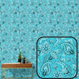 Soft Aquamarin Aqua Green Floral Paisley Elegant Tapete