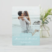 Soft Aquamarin Banner Foto Ankündigung Datum freih (Stehend Vorderseite)