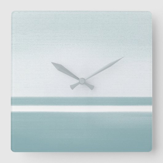 Soft Aquamarin modern Quadratische Wanduhr (Vorderseite)