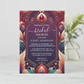 Soft Aquamarine Fall Bold Jewel Tone Brautparty Einladung (Stehend Vorderseite)