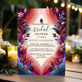 Soft Aquamarine Fall Bold Jewel Tone Brautparty Einladung