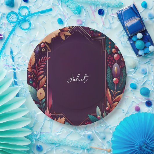 Soft Aquamarine Fall Bold Jewel Tone Brautparty Pappteller (Party)