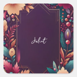 Soft Aquamarine Fall Bold Jewel Tone Brautparty Quadratischer Aufkleber