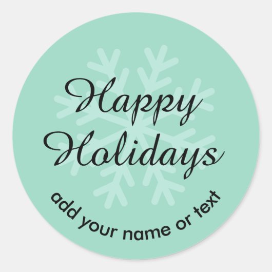 Soft Aquamarine, individuell anpassbare Happy Holi Runder Aufkleber (Vorderseite)