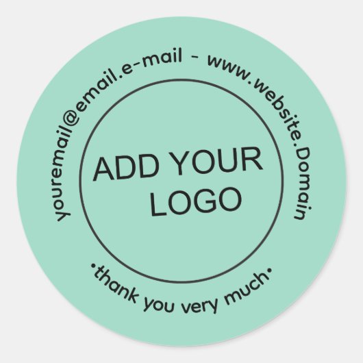 Soft Aquamarine Logo-Aufkleber Runder Aufkleber (Vorderseite)