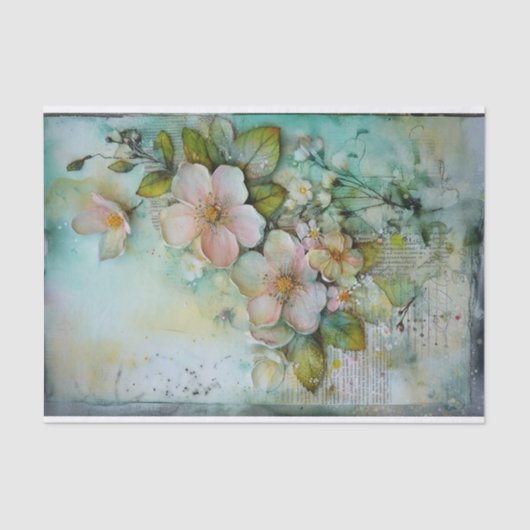 Soft Aquamarine Mischmedien Seidenpapier (Vorderseite)