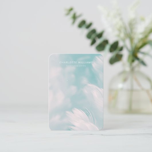 Soft Aquamarine Petalschmuckkarte Visitenkarte (Stehend Vorderseite)