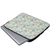 Soft Aquarell Blume & Blätter Notebook-Hülle Laptopschutzhülle (Vorne Knopf)