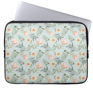 Soft Aquarell Blume & Blätter Notebook-Hülle Laptopschutzhülle