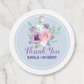 Soft Aquarellfarben Blume mit Bluetext Geschenkanhänger (Rückseite)