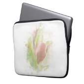 *~* Soft AR12 Artistic Floral Calla Lily Coral Laptopschutzhülle (Vorderseite Links)