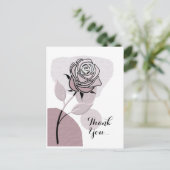 Soft Artistic Lavander Rose Thank You Postkarte (Stehend Vorderseite)