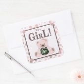 Soft as Teddy Bear Girl Square Sticker (Umschlag)