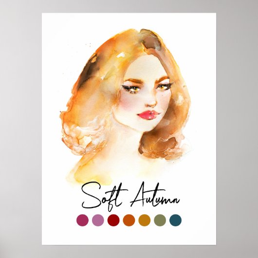Soft Autumn Type Saisonfarbanalyse Art Poster (Vorne)