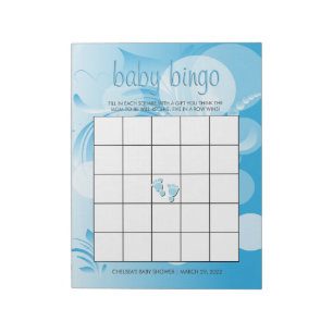 Soft Baby Blue Bokeh Florid Baby Boy Dusche Notizblock