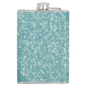 Soft Baby Blue Glitzer Trendy Chic Personalisiert Flachmann (Rückseite)
