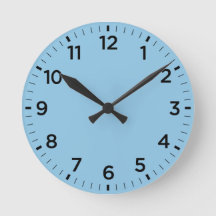 Soft Baby Blue Gloss Minimalistische Wall Clock