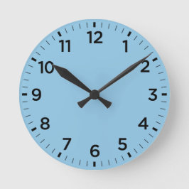 Soft Baby Blue Gloss Minimalistische Wall Clock Runde Wanduhr