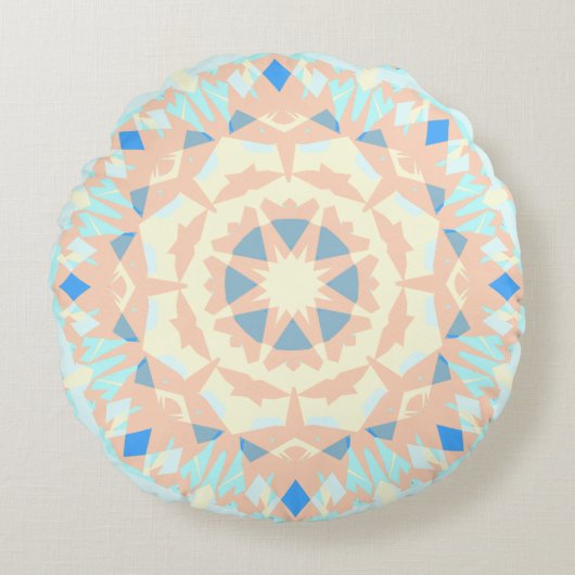 Soft Baby Blue Magic Star Summer Kinderzimmer Rundes Kissen (Vorderseite)