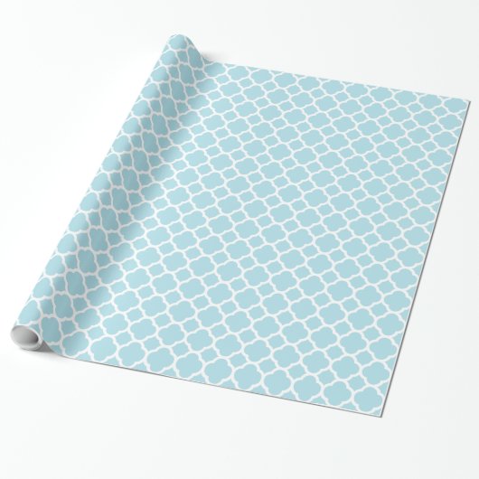 Soft Baby Blue Quatrefoil Pattern Geschenkpapier (Ungerollt)