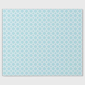 Soft Baby Blue Quatrefoil Pattern Geschenkpapier (Flach)