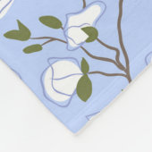 Soft Baby Blue White Floral Name Monogramm Fleecedecke (Ecke)