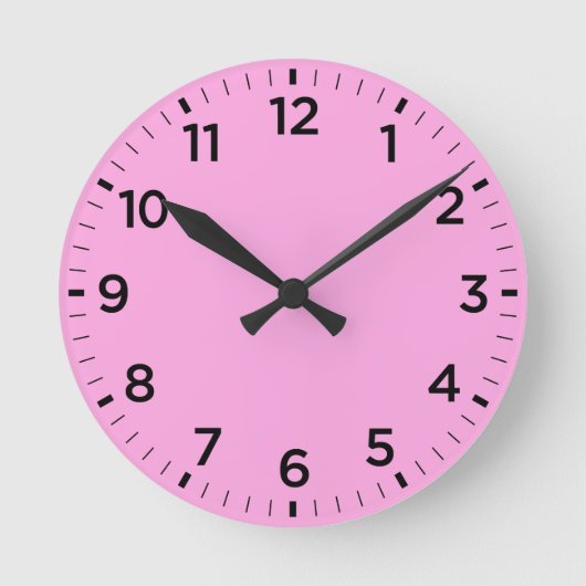 Soft Baby Pink Glanz Minimalistische Uhr (Vorderseite)