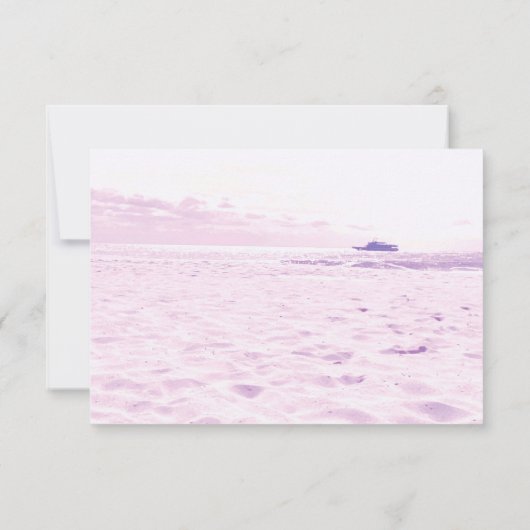*~* Soft Beach Sea Sand Sky Foto Hochzeit RSVP Karte (Rückseite)