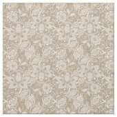 Soft Beige Burlap & Lace Fabric Stoff (Muster)