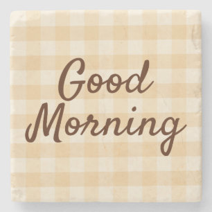 Soft Beige Checkered Morning Untersetzer - Minimal