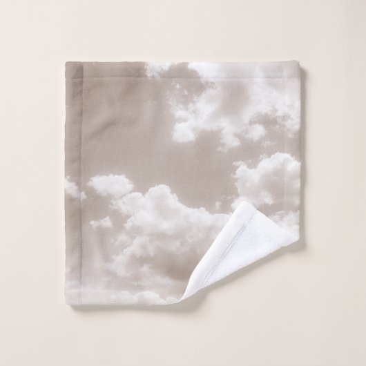 Soft Beige Clouds 5 #clouds #art Badhandtuch Set (Waschlappen)
