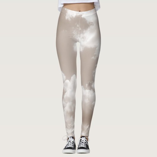 Soft Beige Clouds 5 #clouds #art Leggings (Vorderseite)