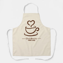 Soft Beige Coffee Schürze - Good Morning Heart Des
