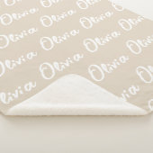 Soft Beige Custom Blanket for Kids & Grandparents Sherpadecke (3/4)