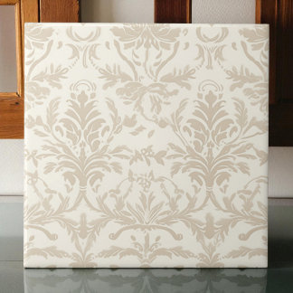 Soft Beige Damask Fliese