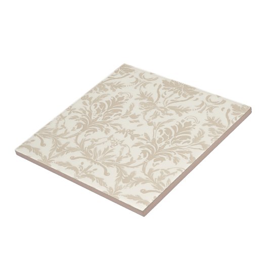 Soft Beige Damask Fliese (Seite)