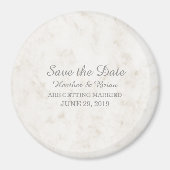 Soft Beige Elegante Marmor Save the Date Magnet (Vorne)