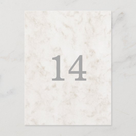 Soft Beige Elegante Marmorbäume Tischnummer (Vorderseite)