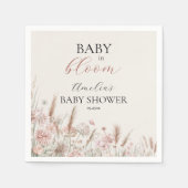 Soft Beige Floral Baby in Bloom Baby Dusche Napkin Serviette (Vorderseite)