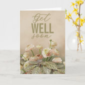 Soft Beige Floral Get Well Soon Personalized Card Karte (Gelbe Blume)