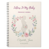 Soft Beige Floral Pregnancy Journal Keepsake Notizblock (Vorderseite)