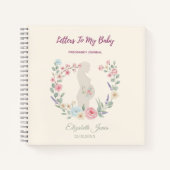 Soft Beige Floral Pregnancy Journal Keepsake Notizblock (Vorderseite)