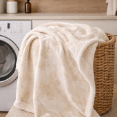 Soft Beige Florals Sherpa Blanket Sherpadecke